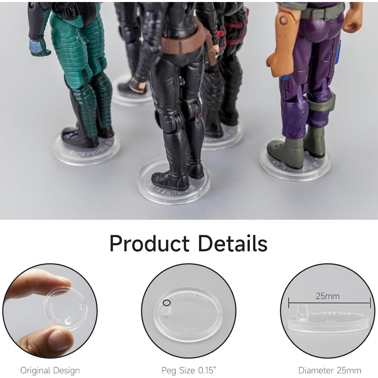 50 Soportes de Exhibición Transparentes para Figuras 3.75" DisplayMore