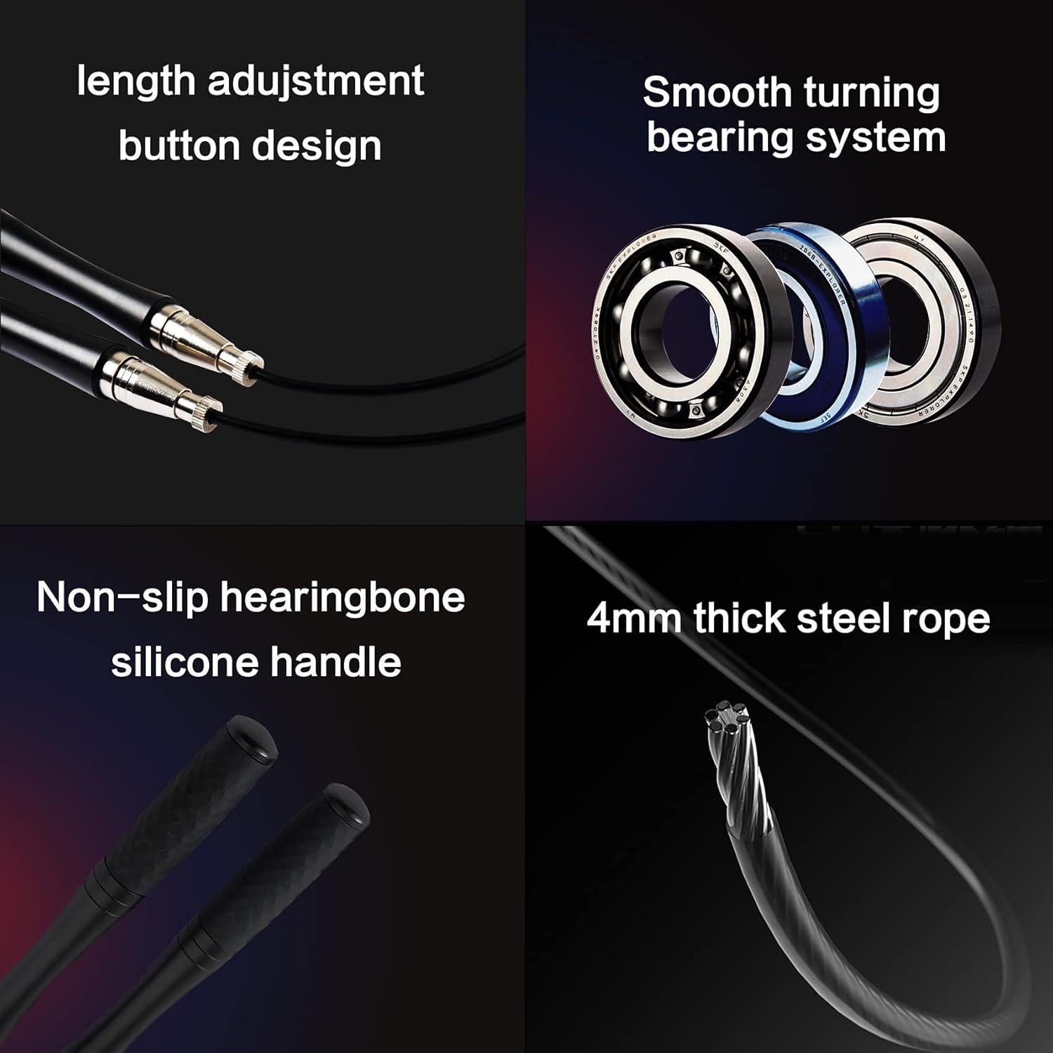 Cuerda de Salto Ajustable Proud Panda 3m con Peso y Agarre Antideslizante