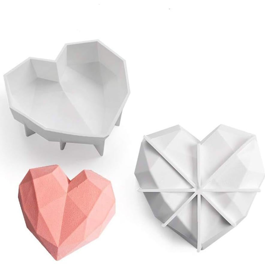 Molde de Pastel Mousse Corazón Diamante AntranStore - Silicona