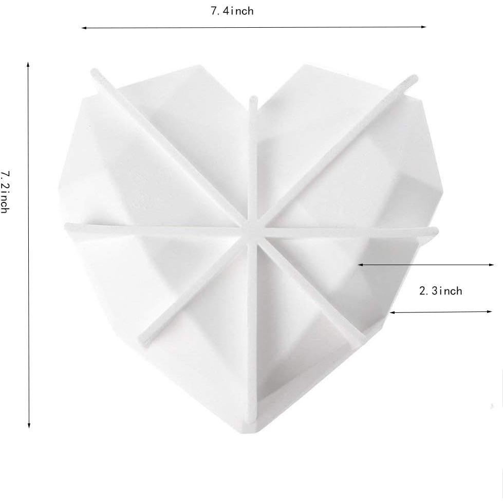 Molde de Pastel Mousse Corazón Diamante AntranStore - Silicona