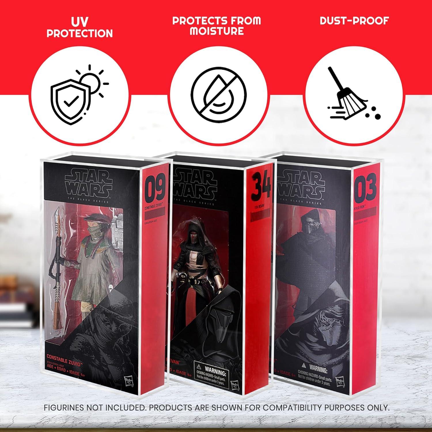 Caja Protectora Acrílica EVORETRO para Figuras Star Wars 15.24 cm - 2 Unidades