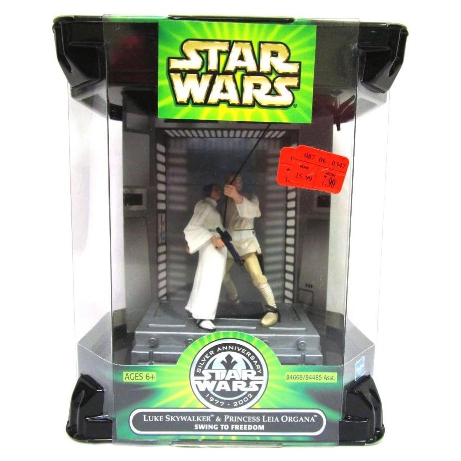 Conjunto de Figuras de Acción Star Wars Luke y Leia 1977-2002