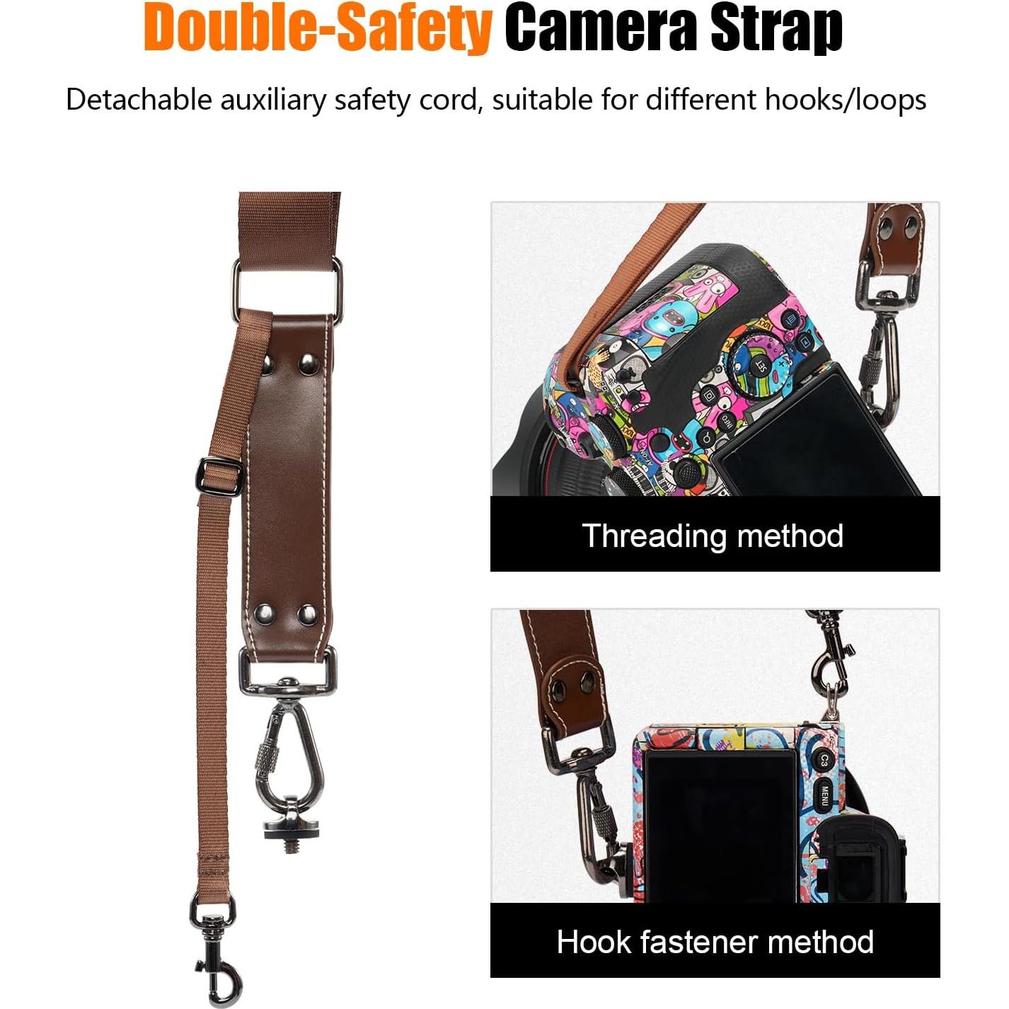 Cinturón de cámara Cwatcun café para DSLR y SLR