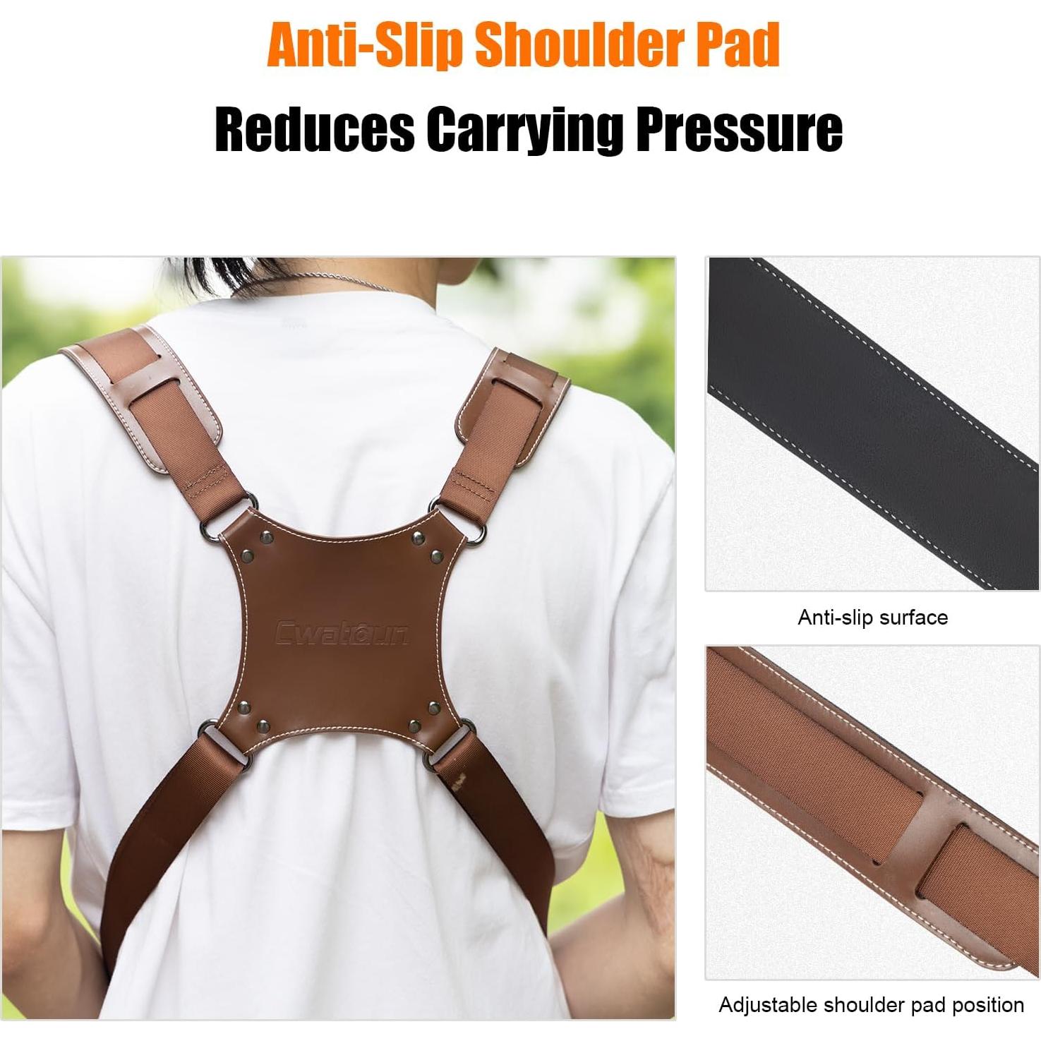 Cinturón de cámara Cwatcun café para DSLR y SLR