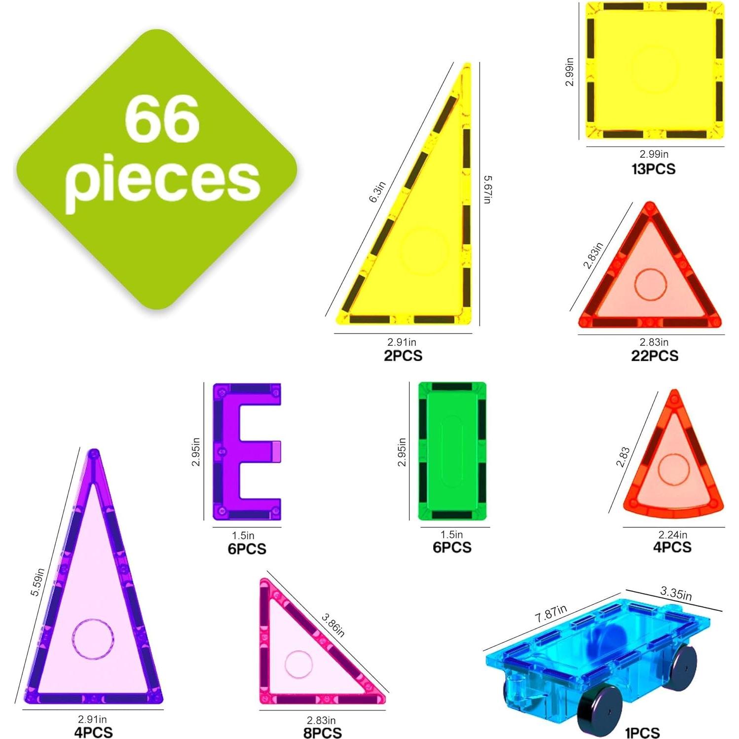 Juguete Magnético Everplay 66 Piezas para Niños 3 Años+