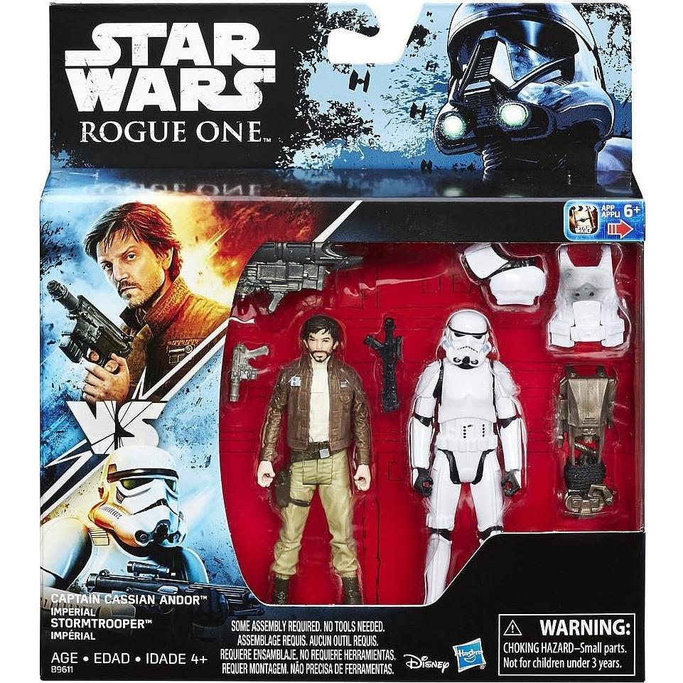 Figuras de Acción Star Wars Capitán Cassian Andor y Stormtrooper 9.5 cm