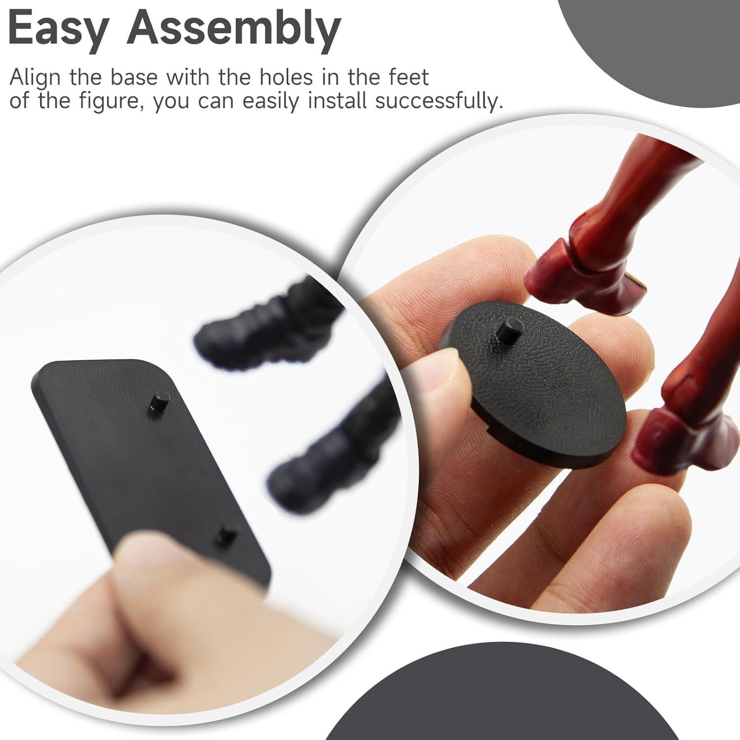 Base de Soporte Plástico Negro EBCO 50 Pcs 32mm para Figuras 15.24cm