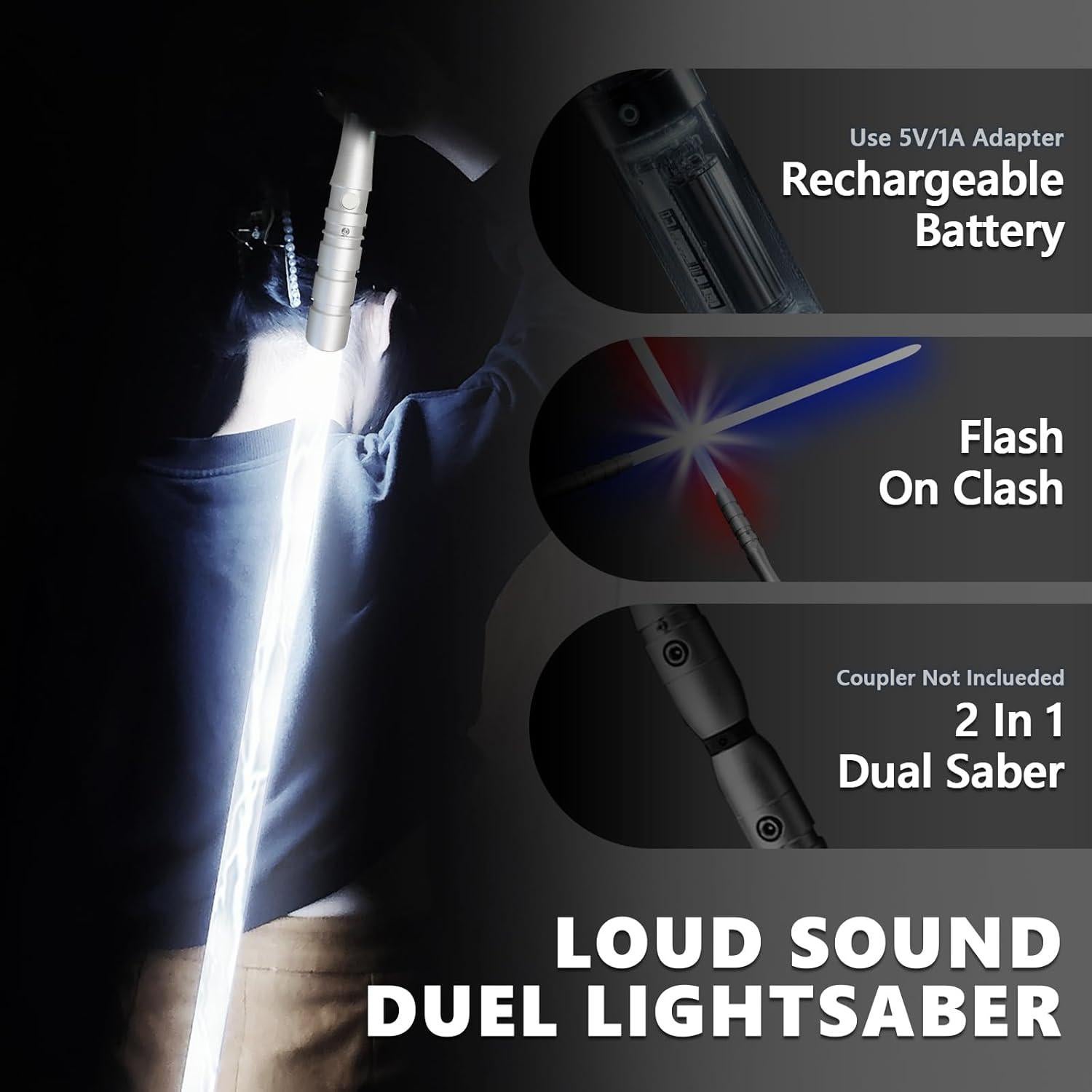 Sable de Luz Pro Lightsaber YDDSABER 97 cm Recargable Blanco