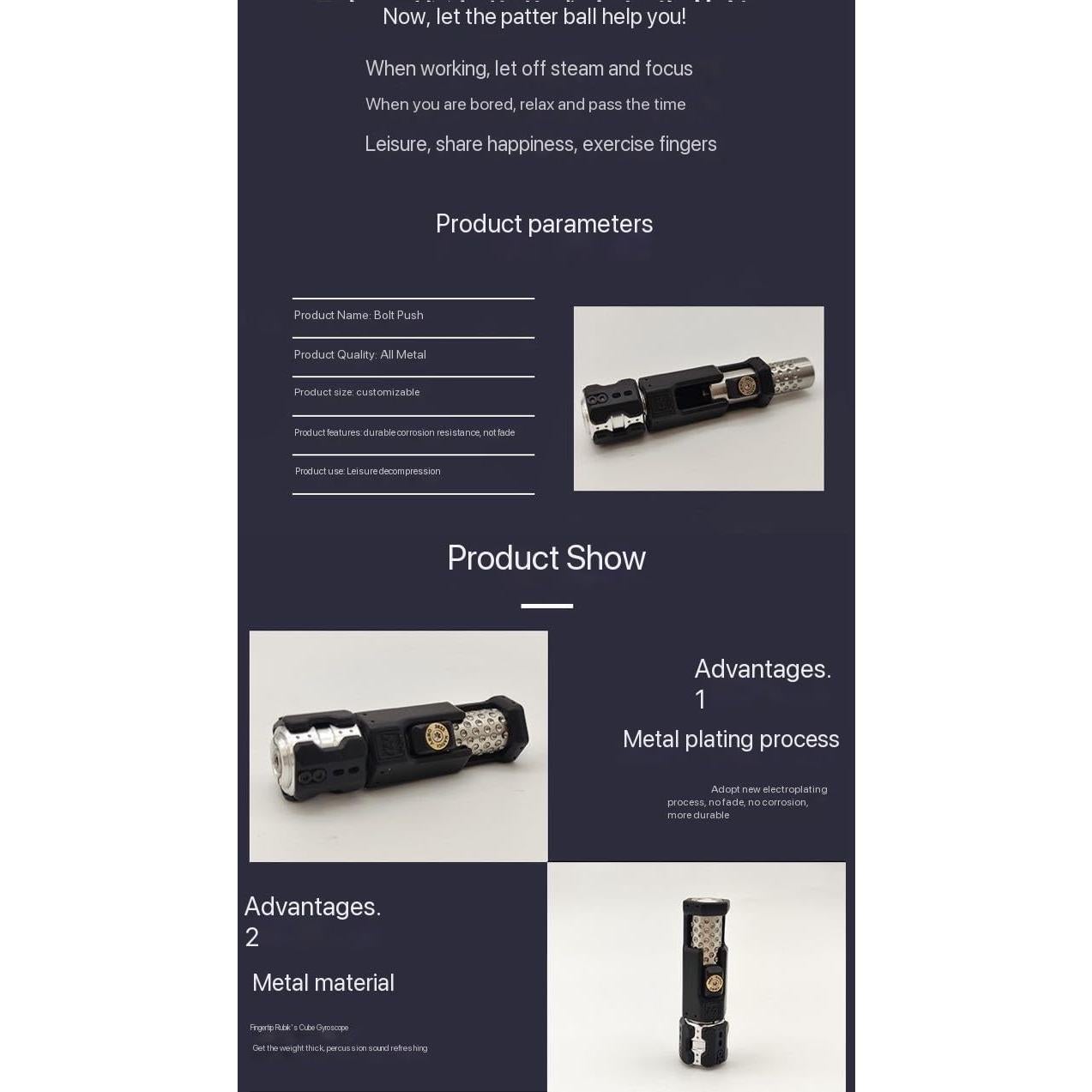 Deslizador Antiestrés EDC Metálico 5 Etapas - Regalo Creativo