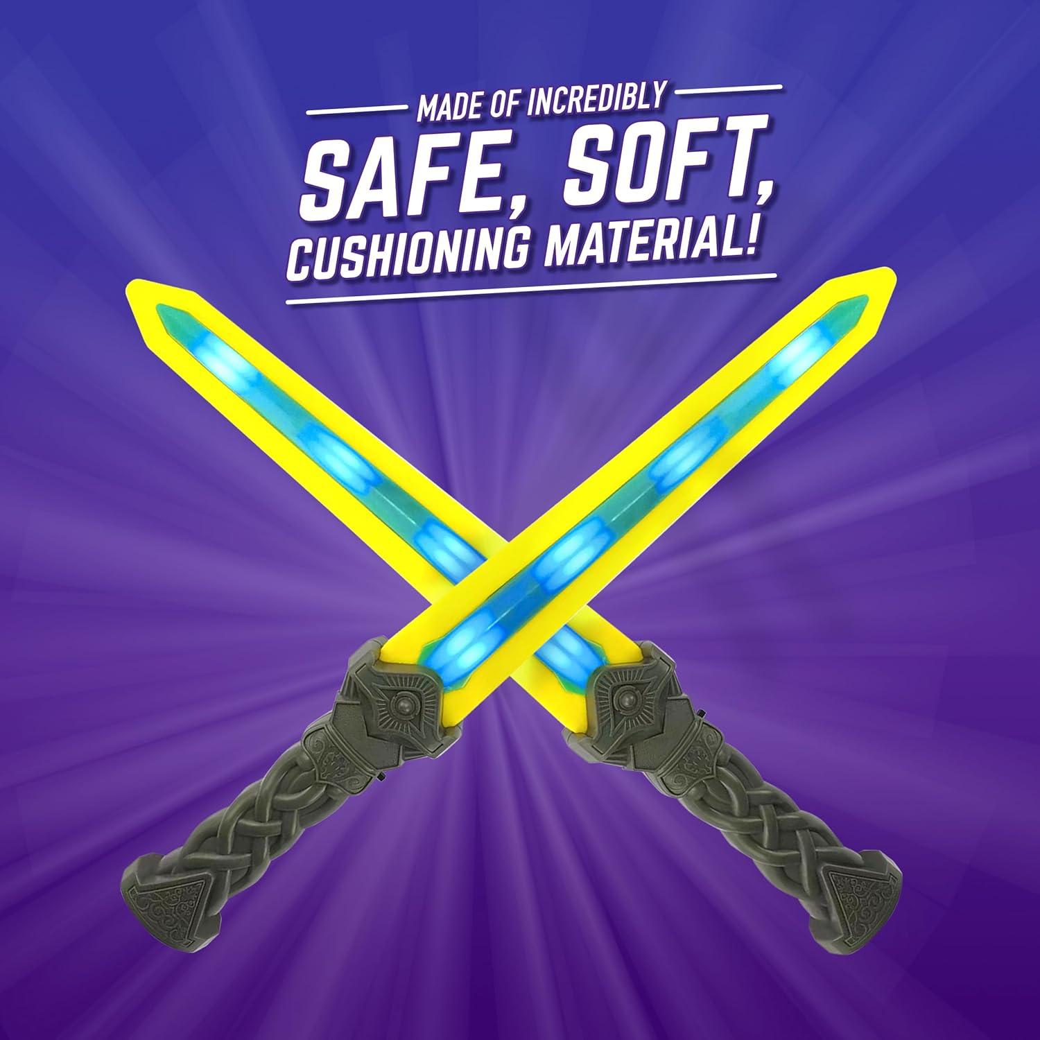 Espadas de Luz LED Geospace Gladiador 18" - 2 Pack para Niños y Adultos