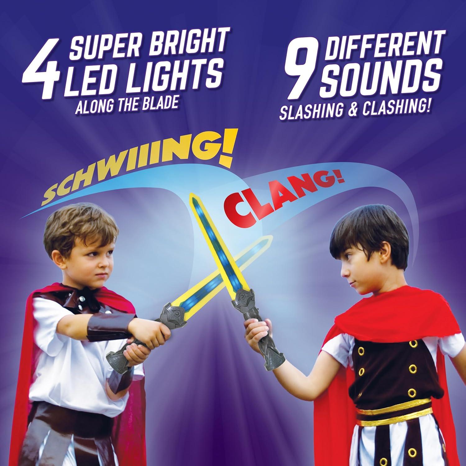 Espadas de Luz LED Geospace Gladiador 18" - 2 Pack para Niños y Adultos