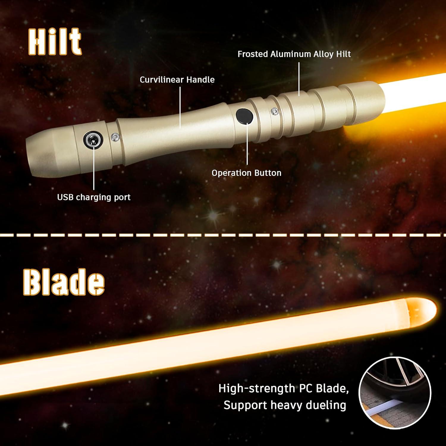 Sable de Luz LED YDDSABER Recargable con Sonido y Luz Naranja