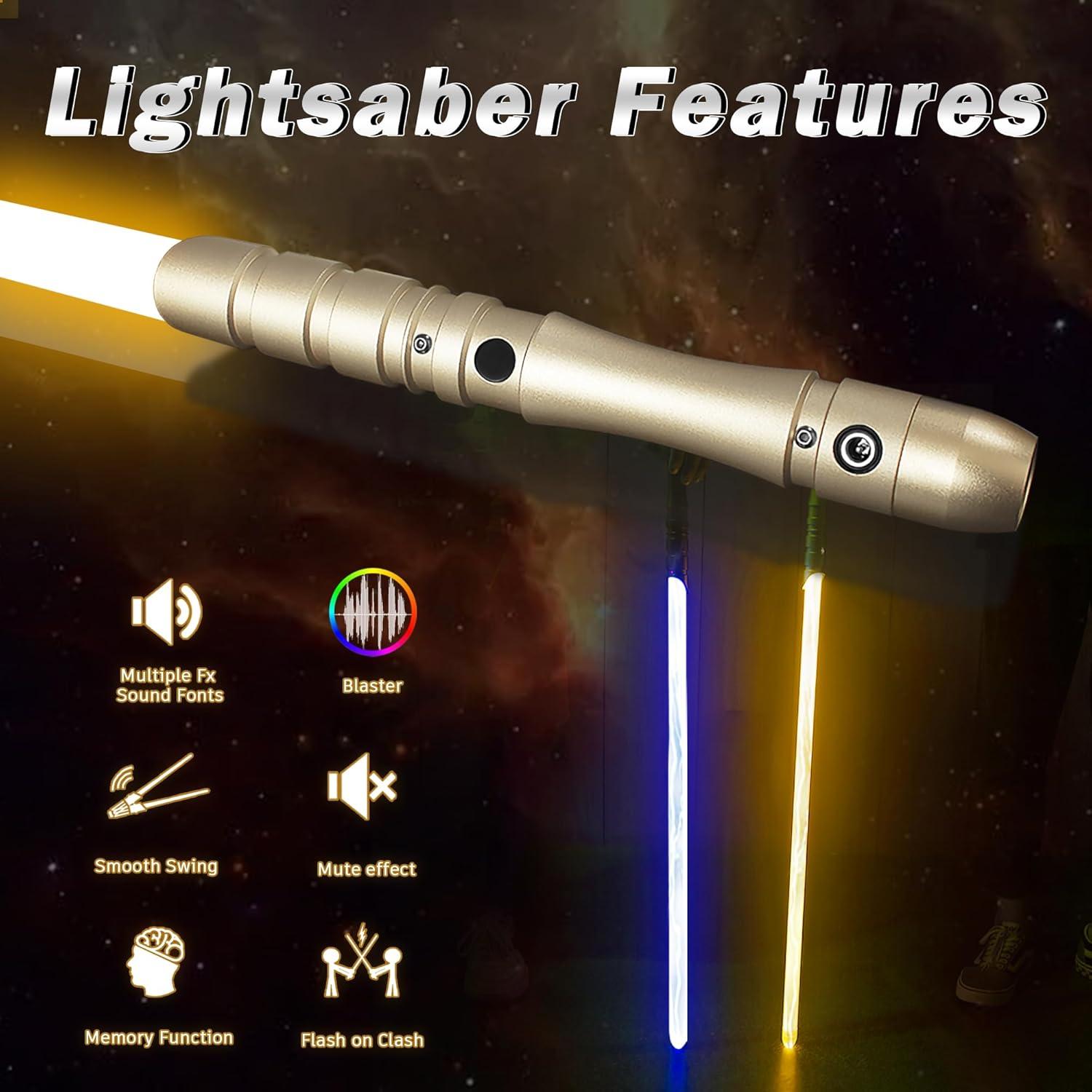 Sable de Luz LED YDDSABER Recargable con Sonido y Luz Naranja