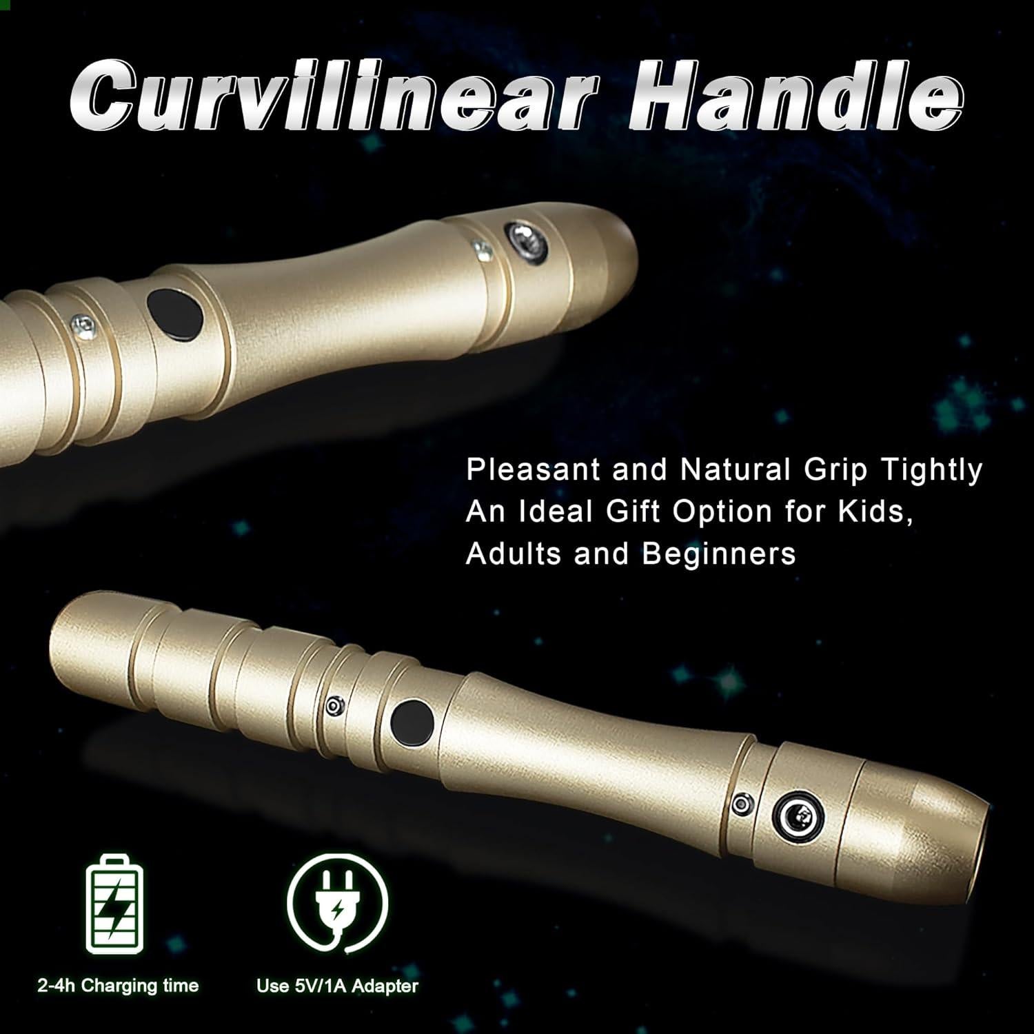 Sable de Luz LED YDDSABER Recargable con Sonido y Luz Naranja