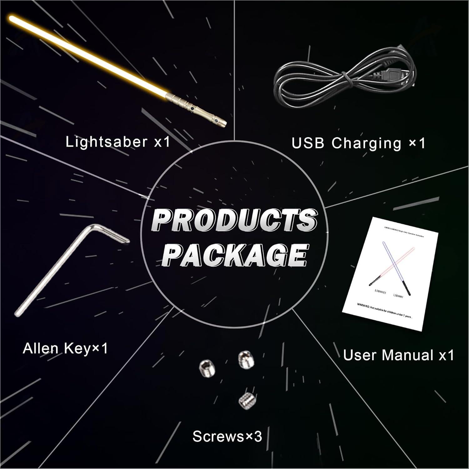 Sable de Luz LED YDDSABER Recargable con Sonido y Luz Naranja