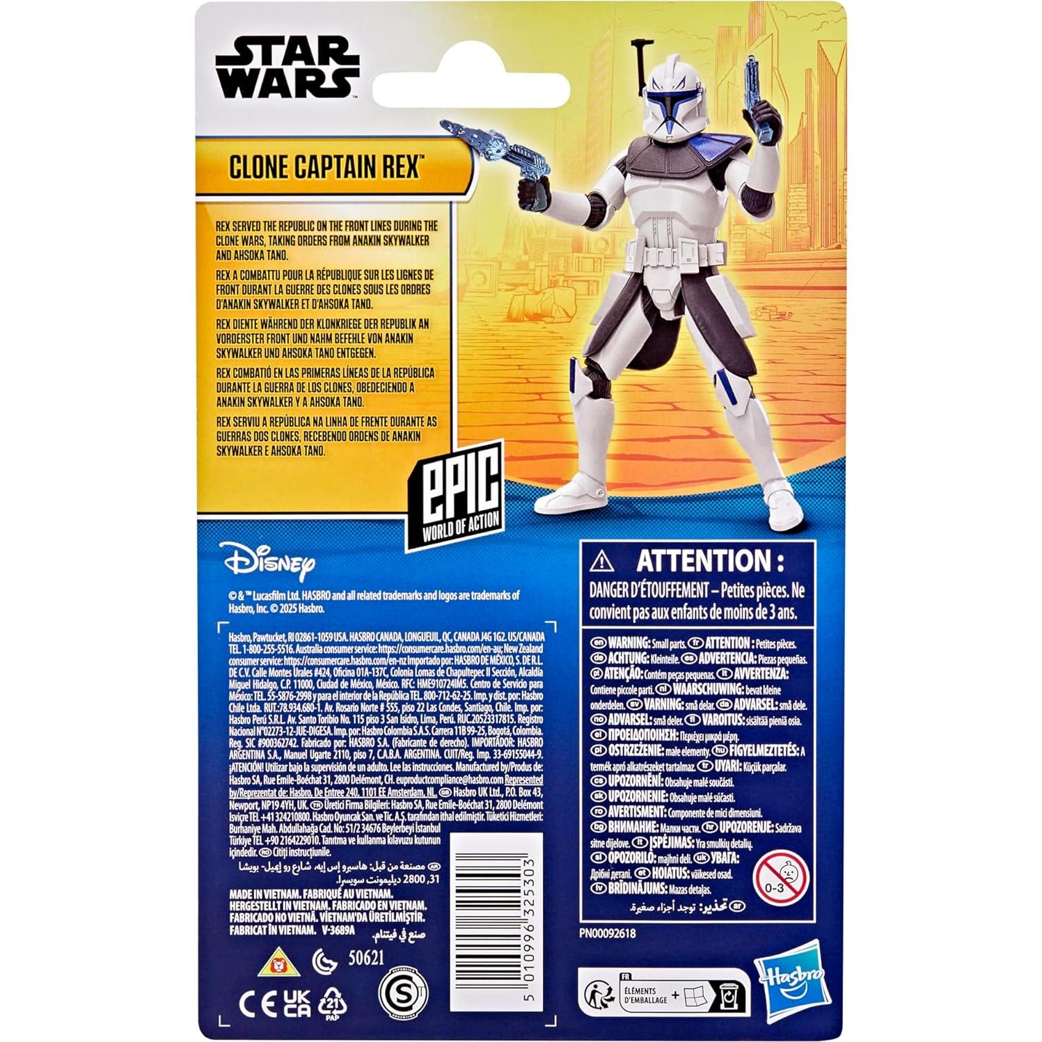 Figura de Acción Capitán Rex Clon Star Wars 10 cm con Accesorios