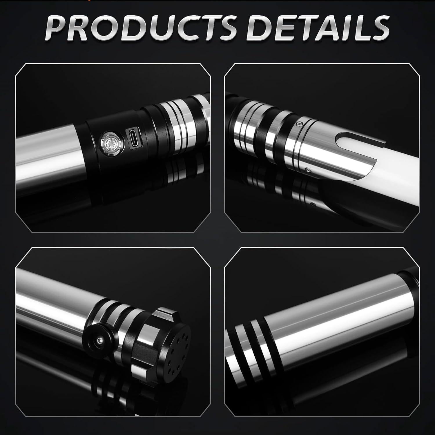 Sable de Luz ELESKOCO Negro con 16 Colores y Sonidos