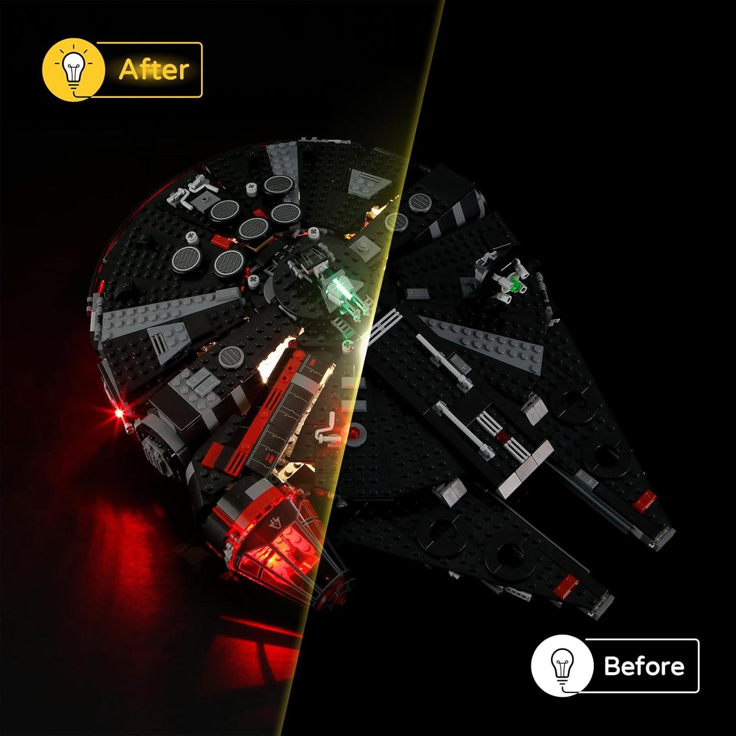 Kit de Luz LED YEABRICKS para LEGO 75389 Star Wars Halcón Oscuro