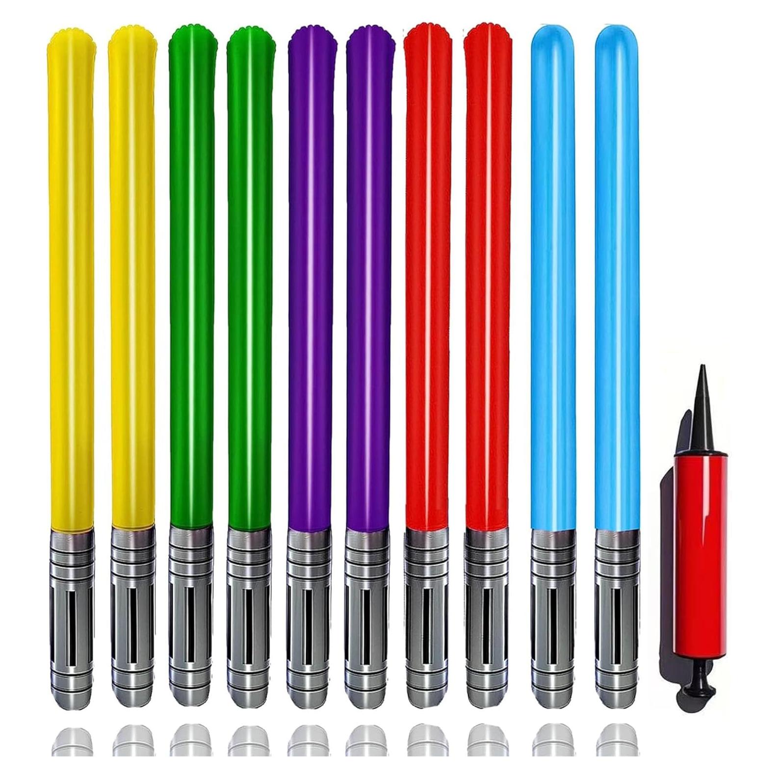 Set de 10 Sables de Luz Inflables Qneiaym 89 cm Multicolor