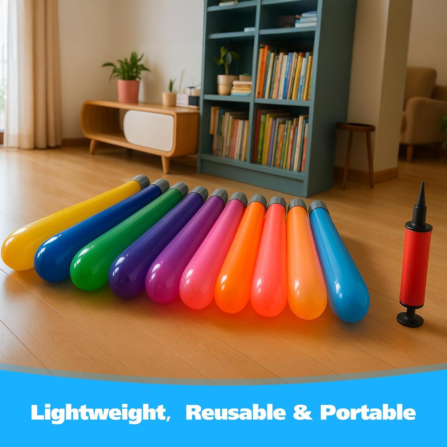 Set de 10 Sables de Luz Inflables Qneiaym 89 cm Multicolor