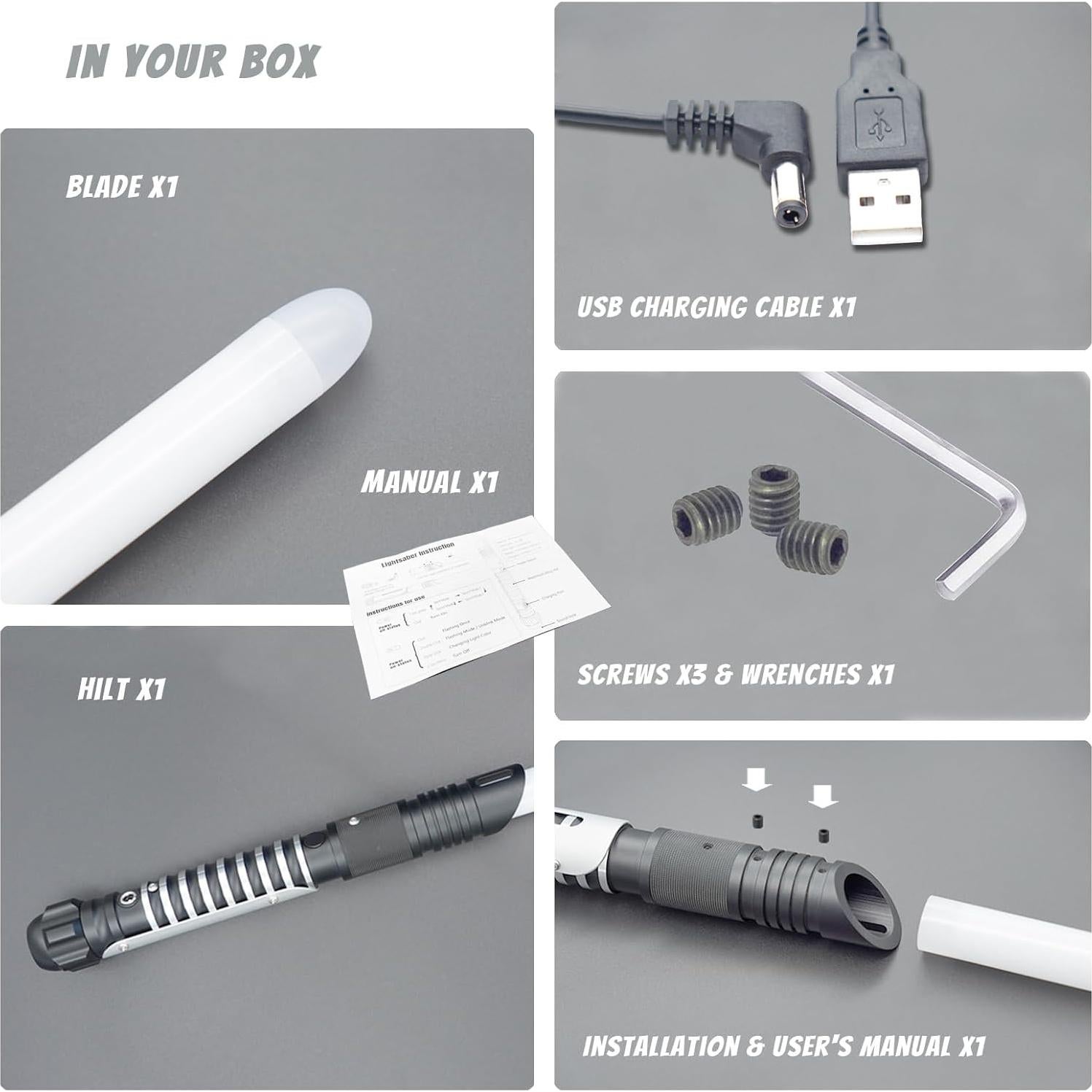 Sable de Luz RGB DOMILE 80 cm Recargable con Sonido