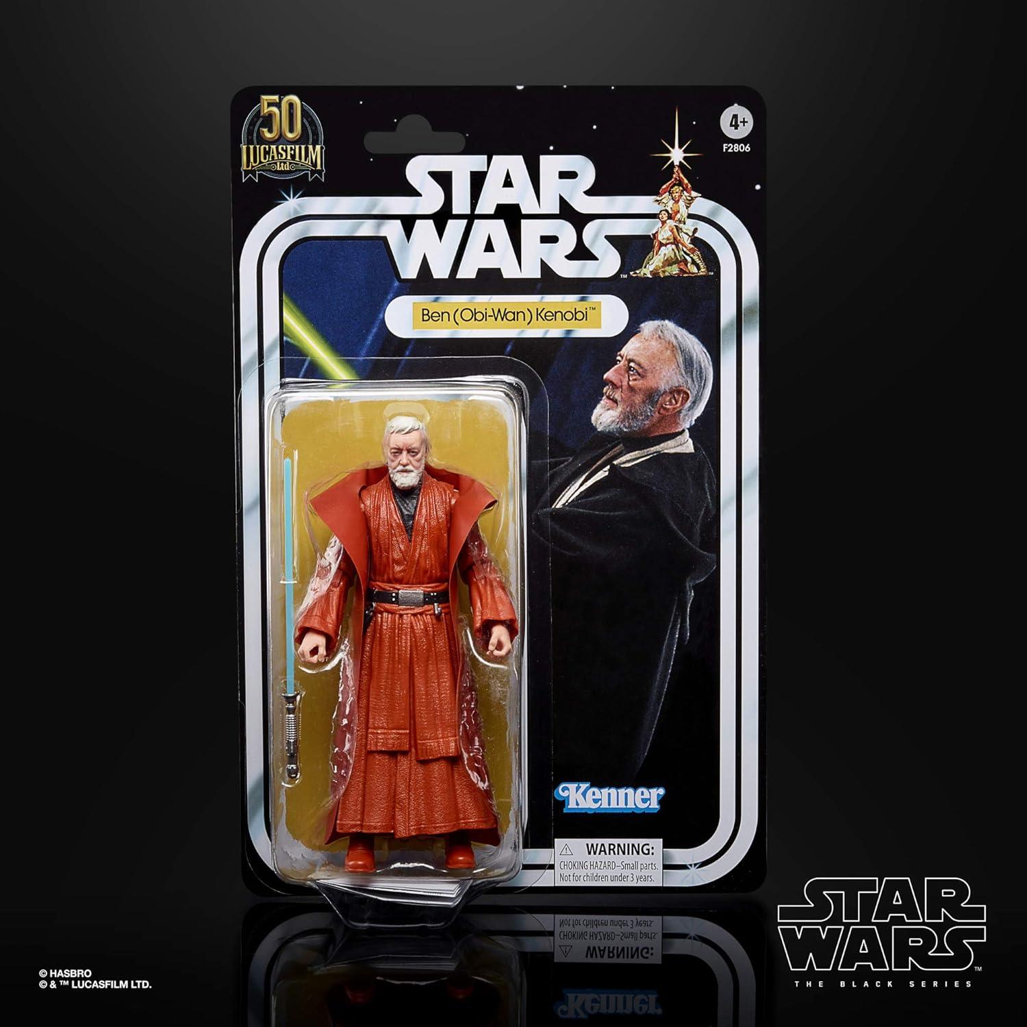 Figura de Acción Ben Kenobi 6" Star Wars La Serie Negra 50 Aniversario