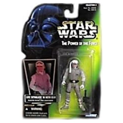 Star Wars Power of the Force Luke Skywalker in Hoth Gear with Hologram Green Card Action Figure with Blaster Pistol and Lightsaber By Kenner
