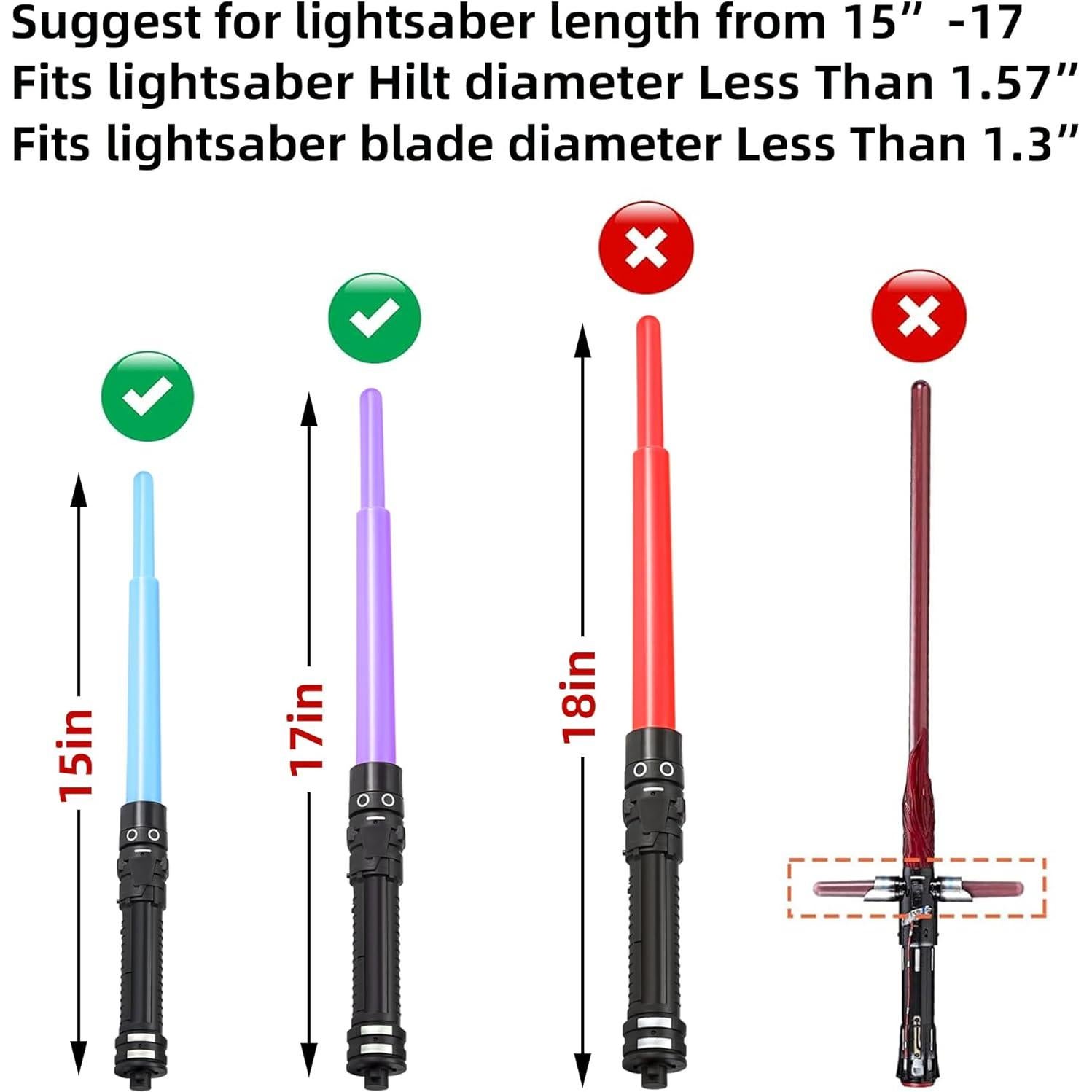 Funda de Sables de Luz BRAPPO para Niños - Negro, 2 Sables Star Wars