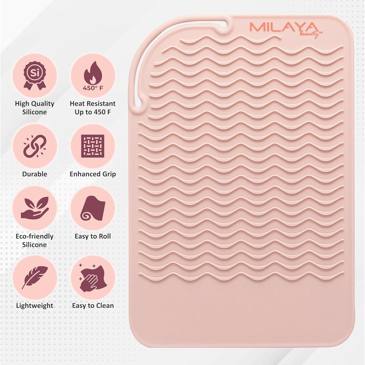 Alfombrilla Silicona Resistente al Calor Milaya 27x19 cm Oro Rosa