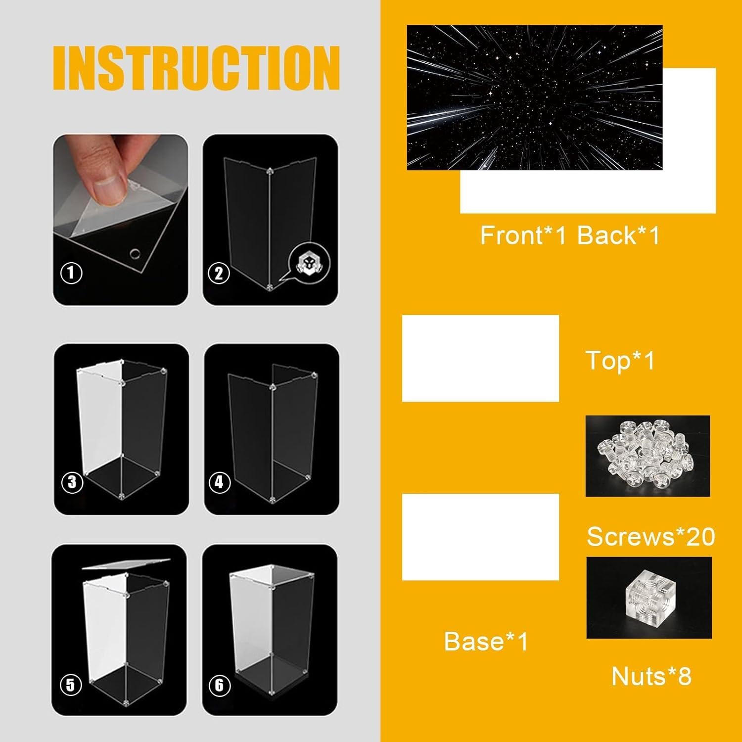 Caja de Exhibición Acrílica NAOCARD para Lego 75407 - Transparente