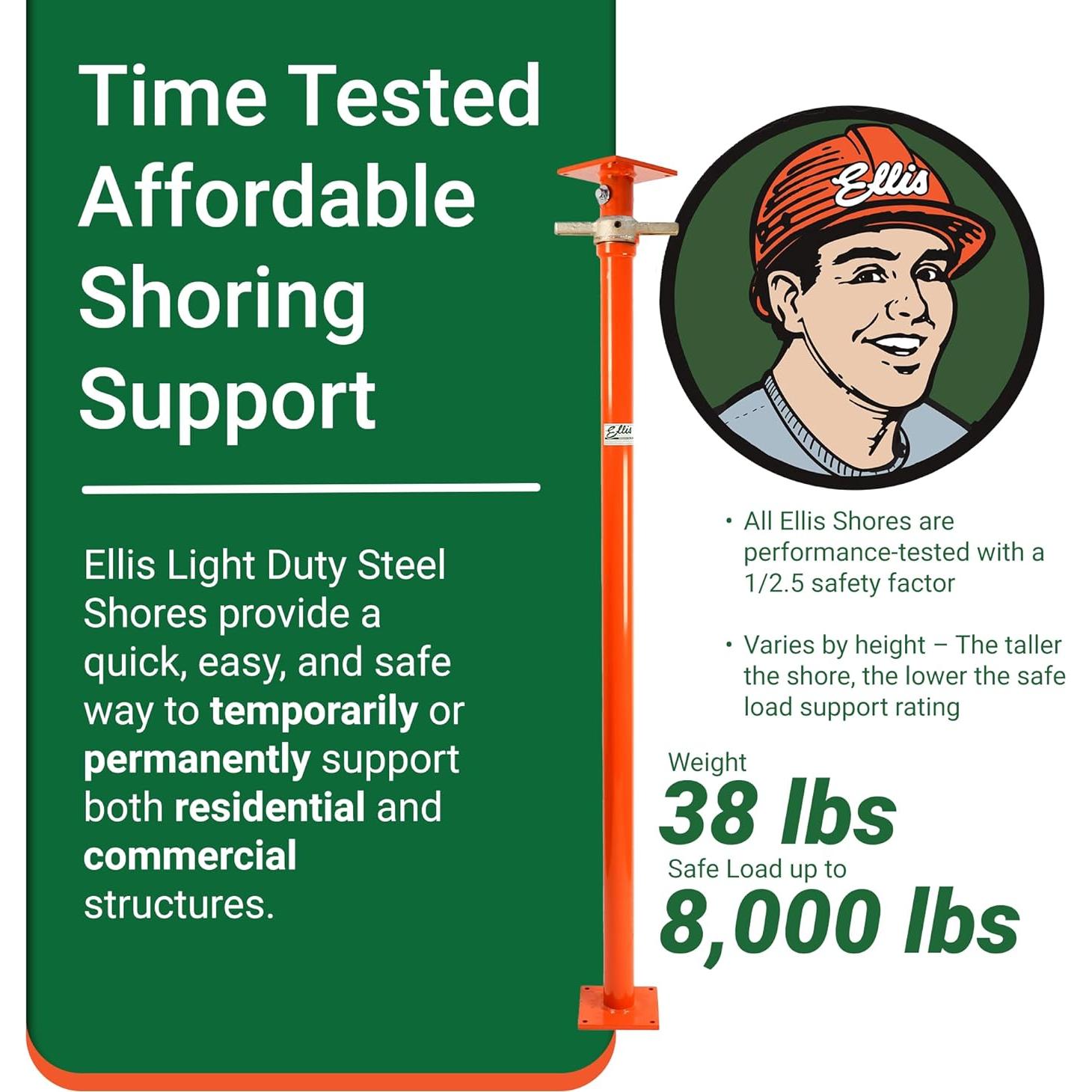 Poste de Elevación de Acero Ellis 154-216 cm 3628 kg