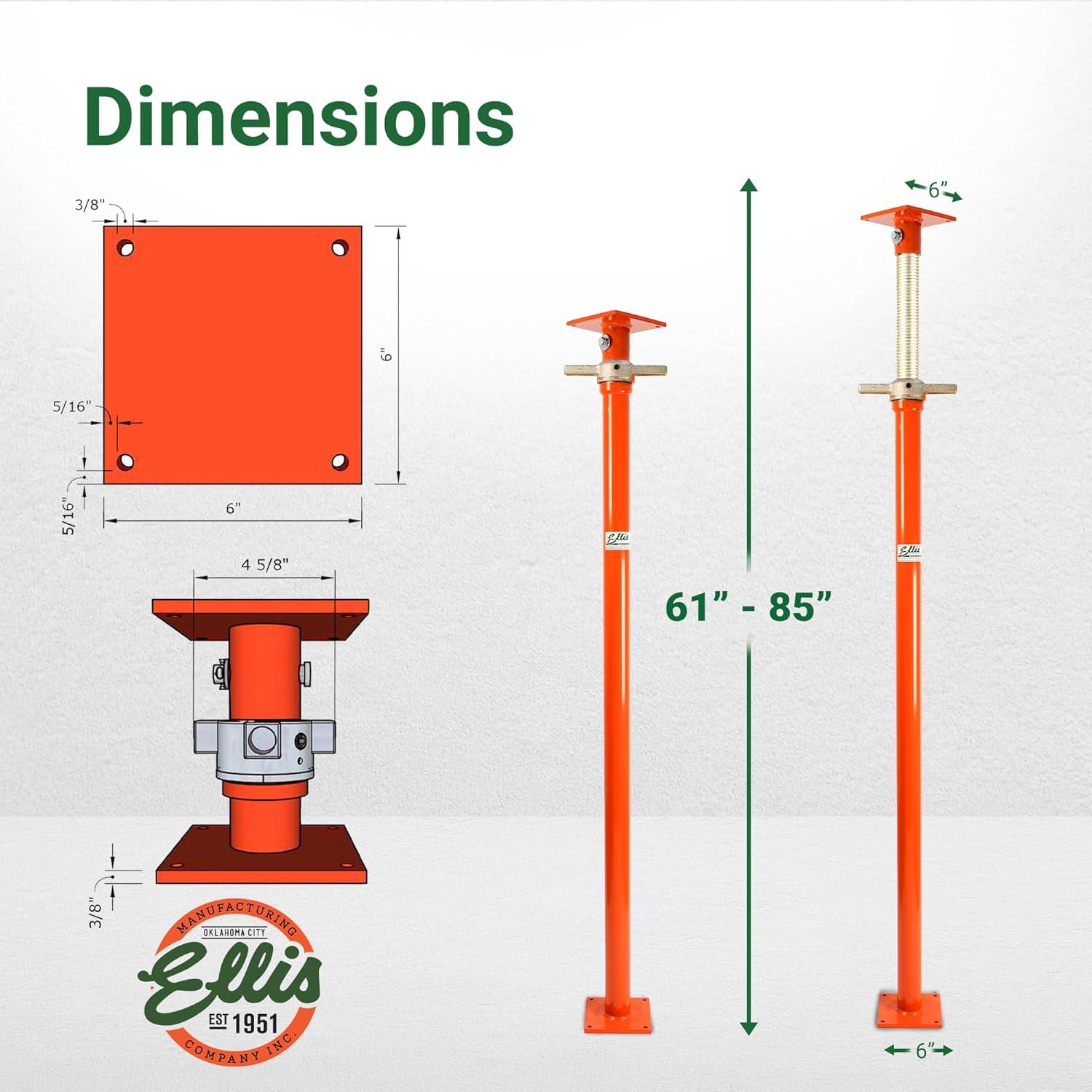 Poste de Elevación de Acero Ellis 154-216 cm 3628 kg