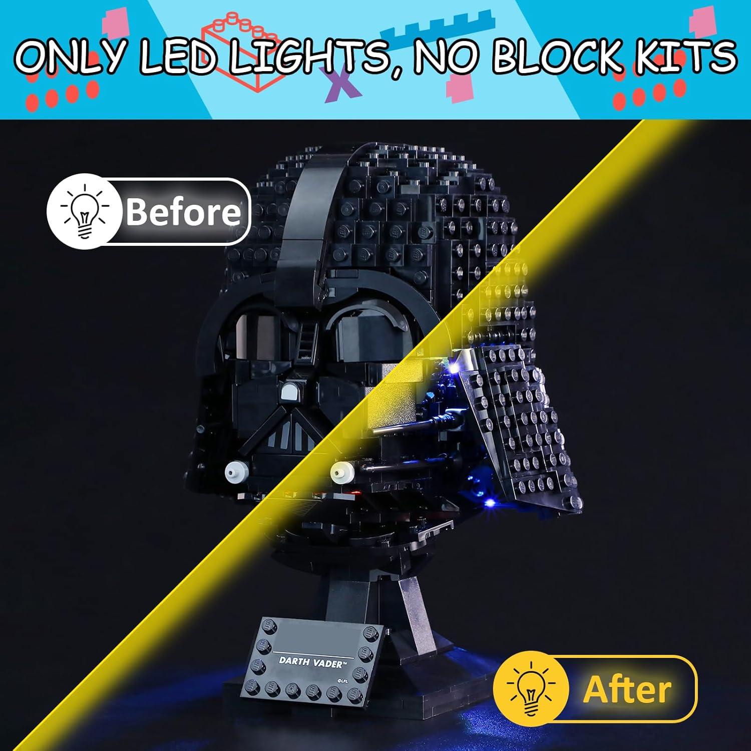 Kit de luces LED Mililier para casco Darth Vader Lego 75304