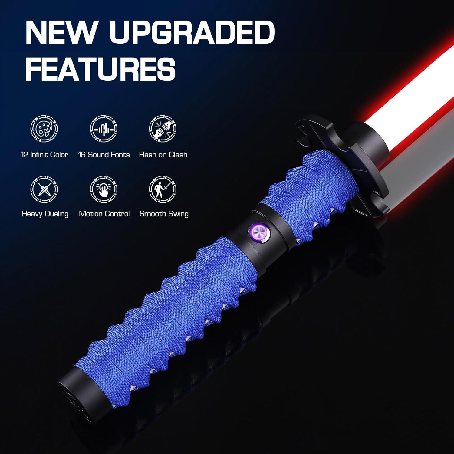 Sable de Luz Kolulere Negro con 12 Colores y Sonido FX