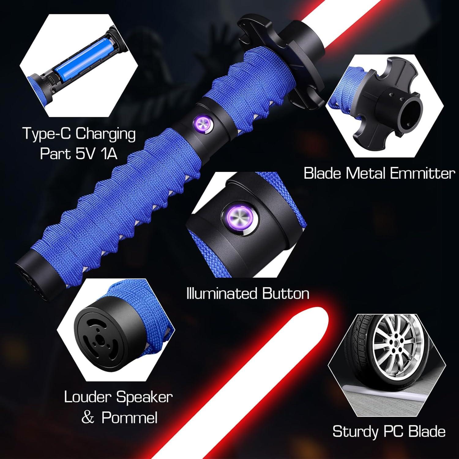 Sable de Luz Kolulere Negro con 12 Colores y Sonido FX