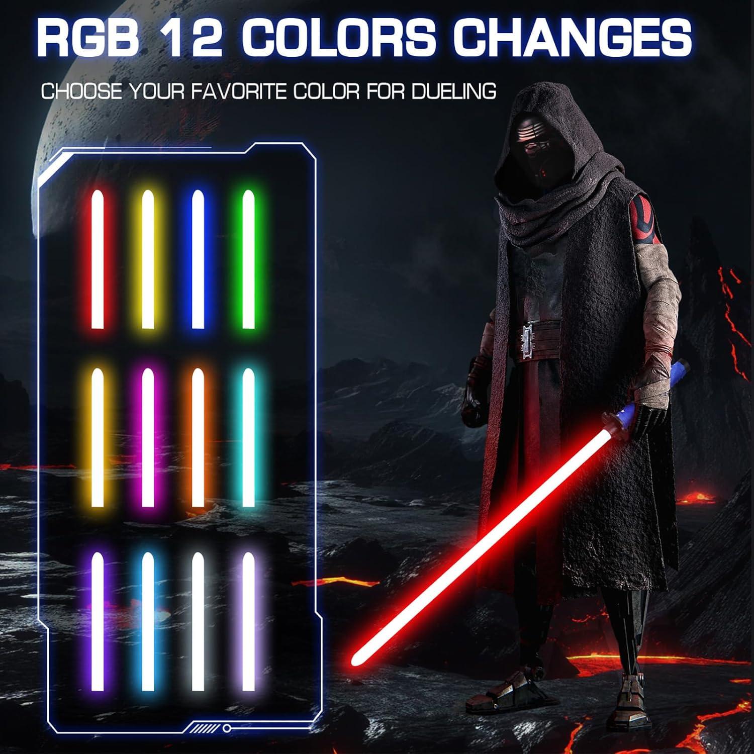 Sable de Luz Kolulere Negro con 12 Colores y Sonido FX