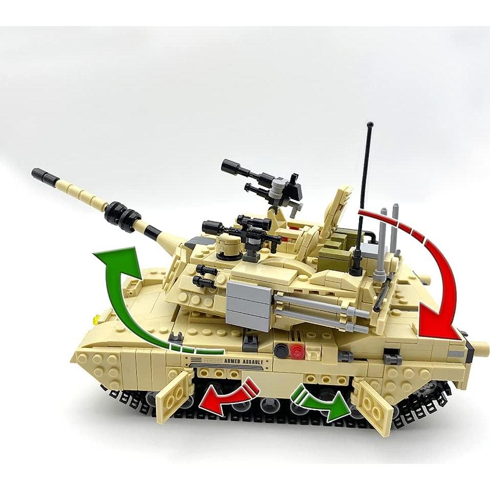 Bloque de Construcción Tanque Militar dOvOb M1A2 Abrams 1080 PCS