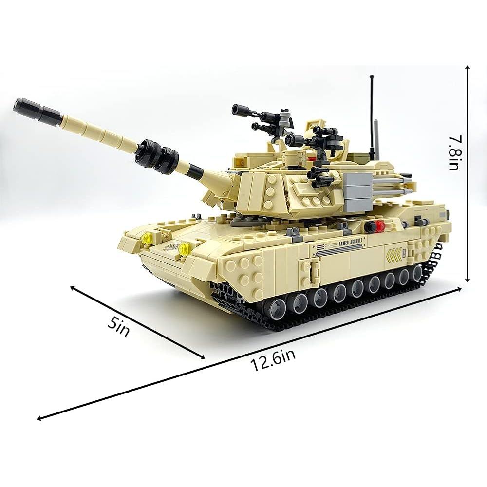 Bloque de Construcción Tanque Militar dOvOb M1A2 Abrams 1080 PCS