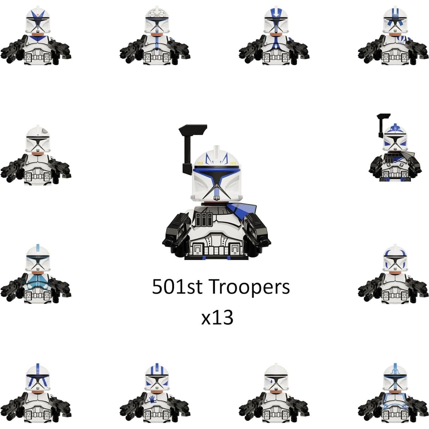 Juego de 13 Figuras de Soldados Clon Fase 1 501st JsLTCustoms
