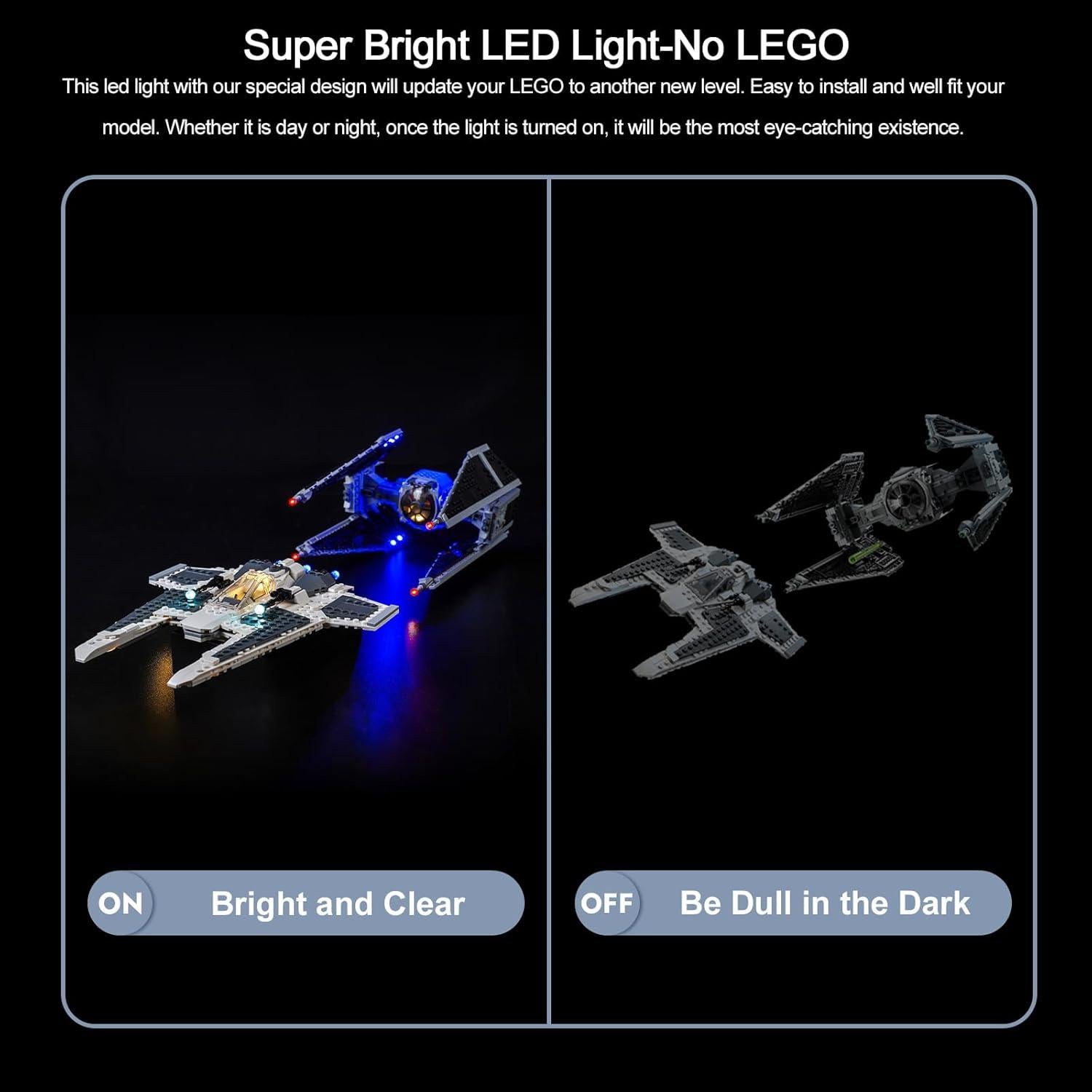 Kit de Luces LED BrickBling para LEGO Caza Mandaloriano 75348