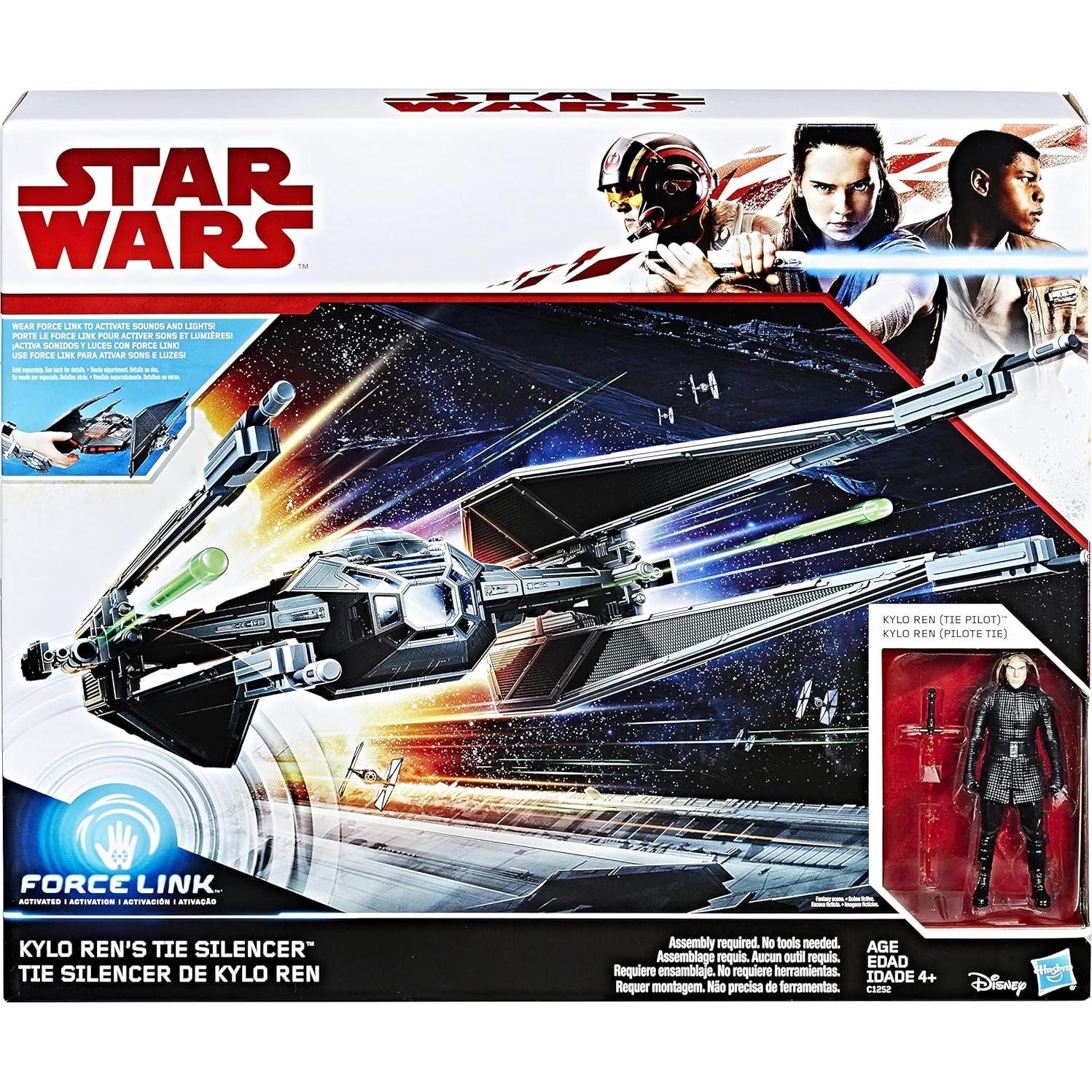 Caza TIE de Kylo Ren con figura de Kylo Ren - Hasbro Force Link