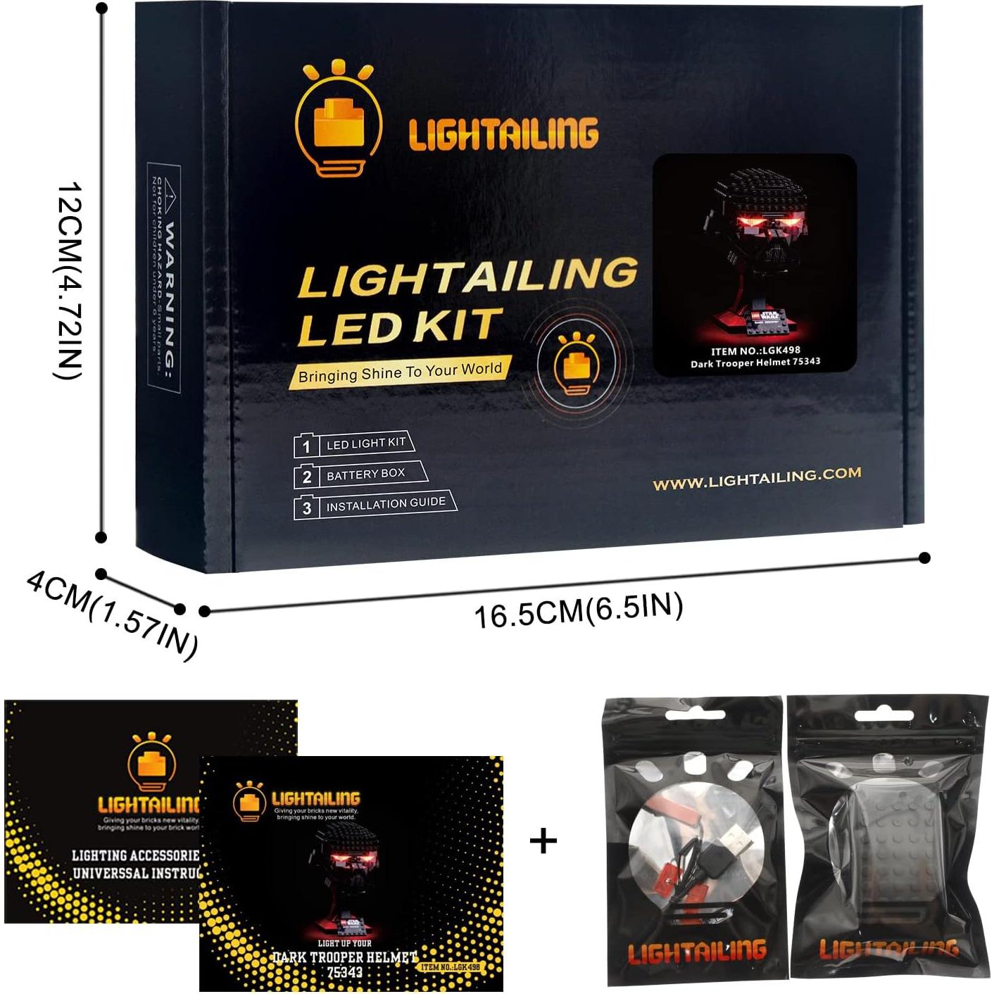 Luz LED LIGHTAILING para Casco Dark Trooper 75343 Star Wars