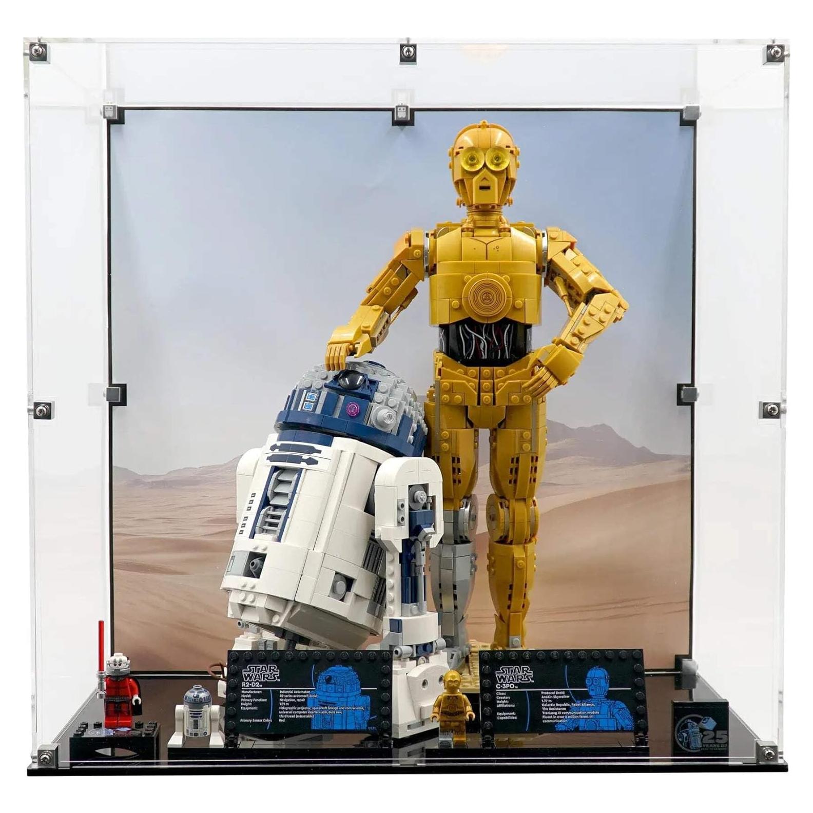 Caja de Exhibición LEGO Star Wars C-3PO y R2-D2 Brickcessories