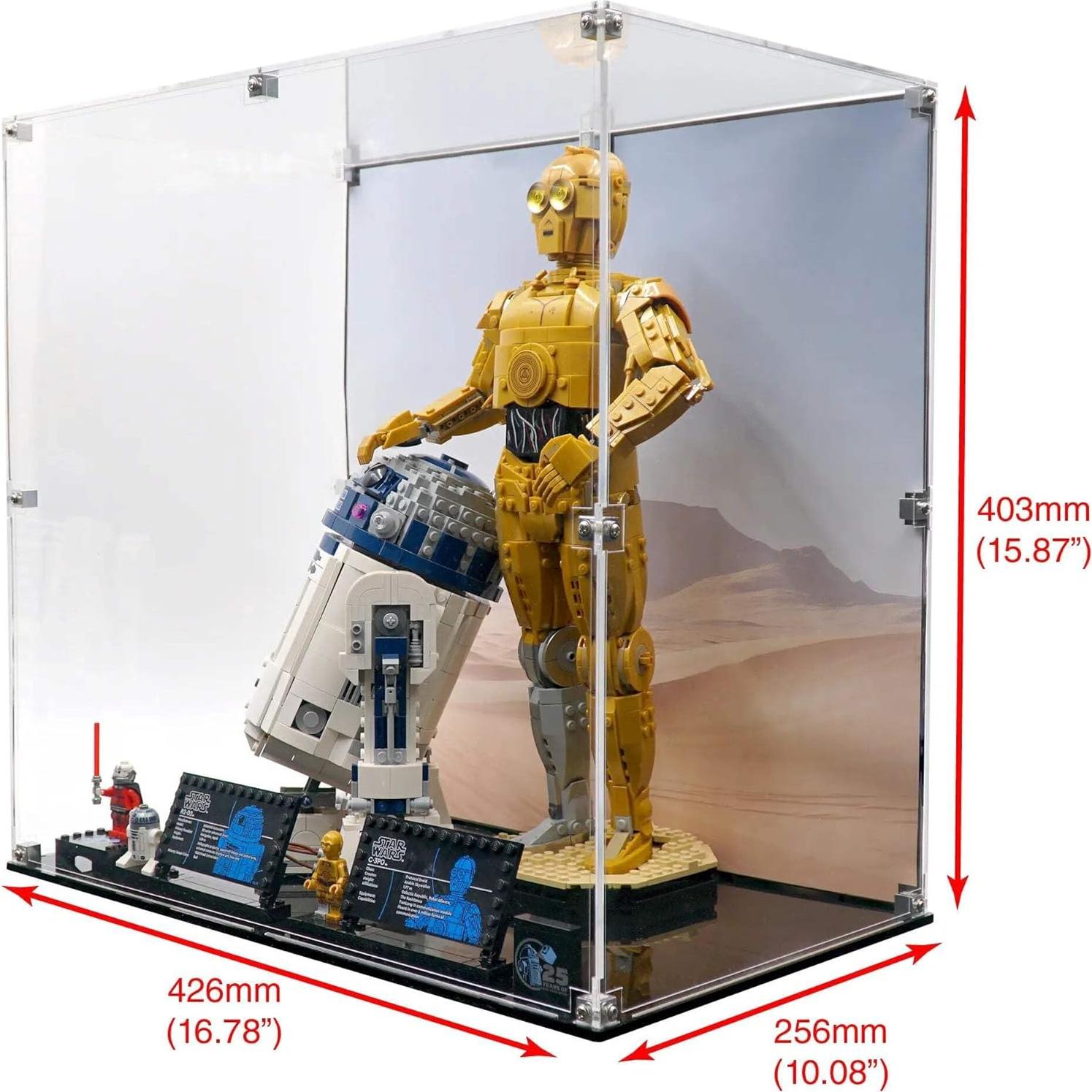 Caja de Exhibición LEGO Star Wars C-3PO y R2-D2 Brickcessories