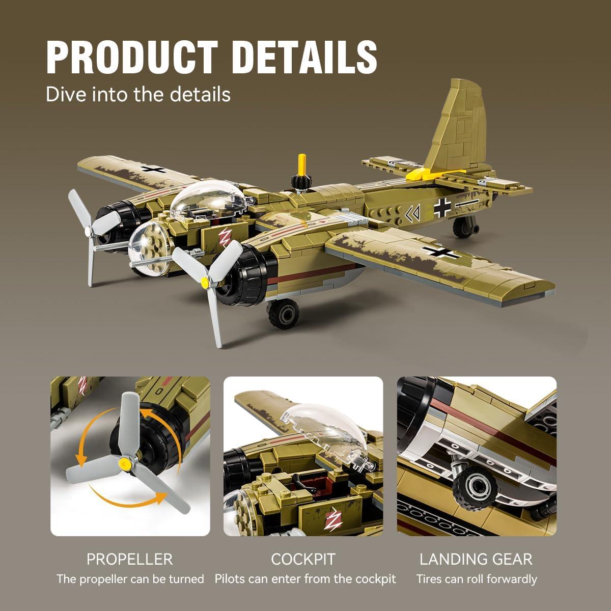 Set de Construcción DAHONPA JU88 Bombardero Alemán 430 Piezas