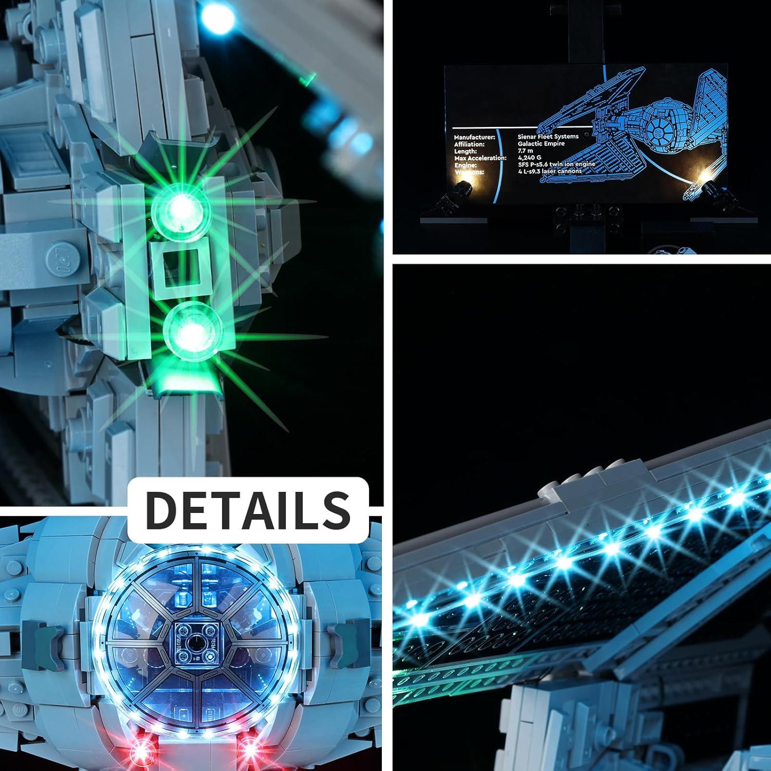 Juego de luces LED Kyglaring para Lego 75382 UCS TIE Interceptor