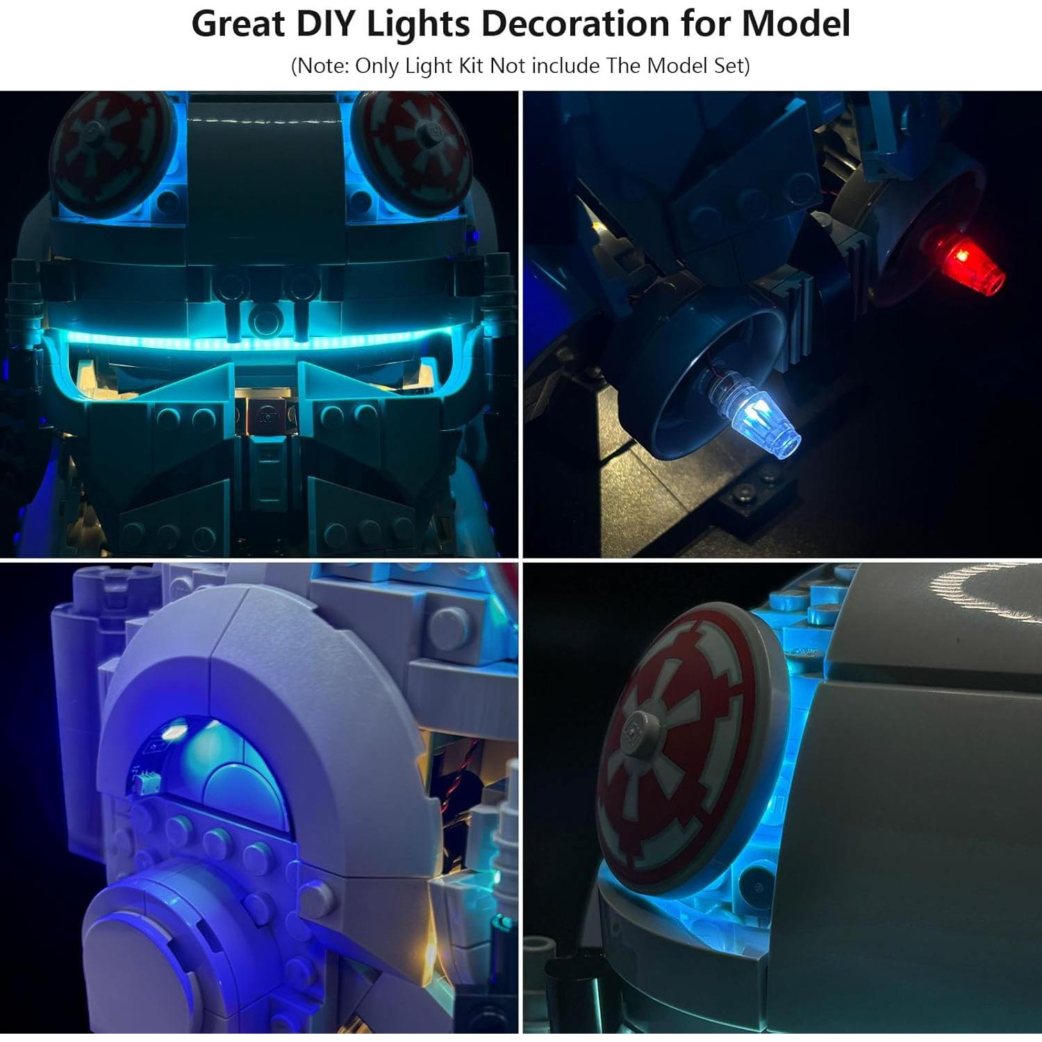 Kit de Luz LED BRIKGLOW para Lego 75429 Casco AT-AT