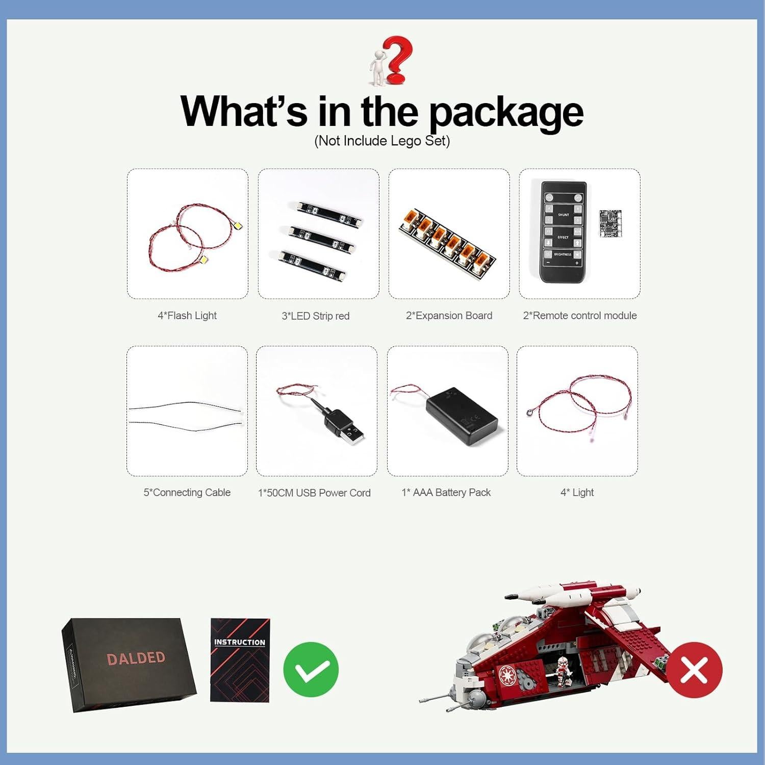 Kit de Iluminación LED para Lego 75354 Caza de Coruscant