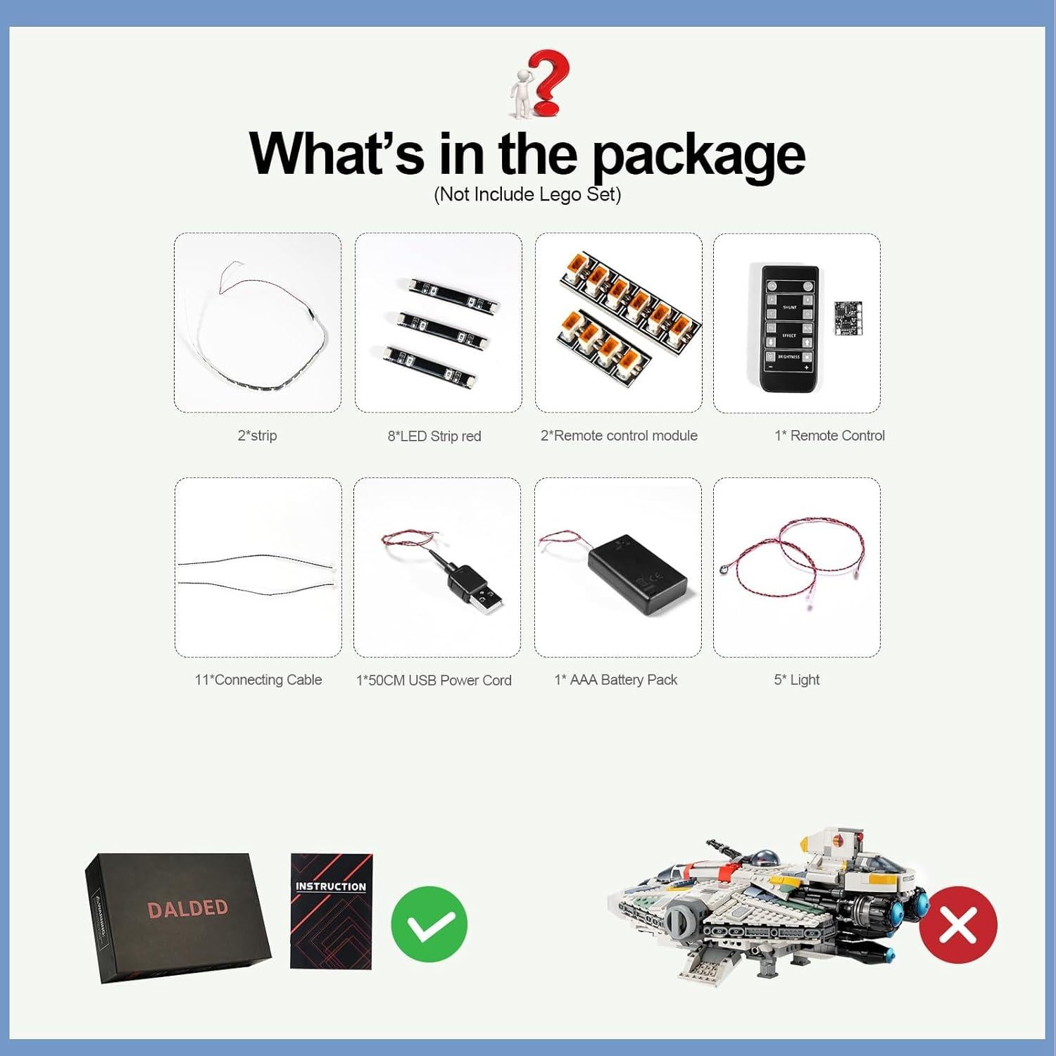 Kit de Iluminación LED para LEGO Star Wars 75357 Ahsoka