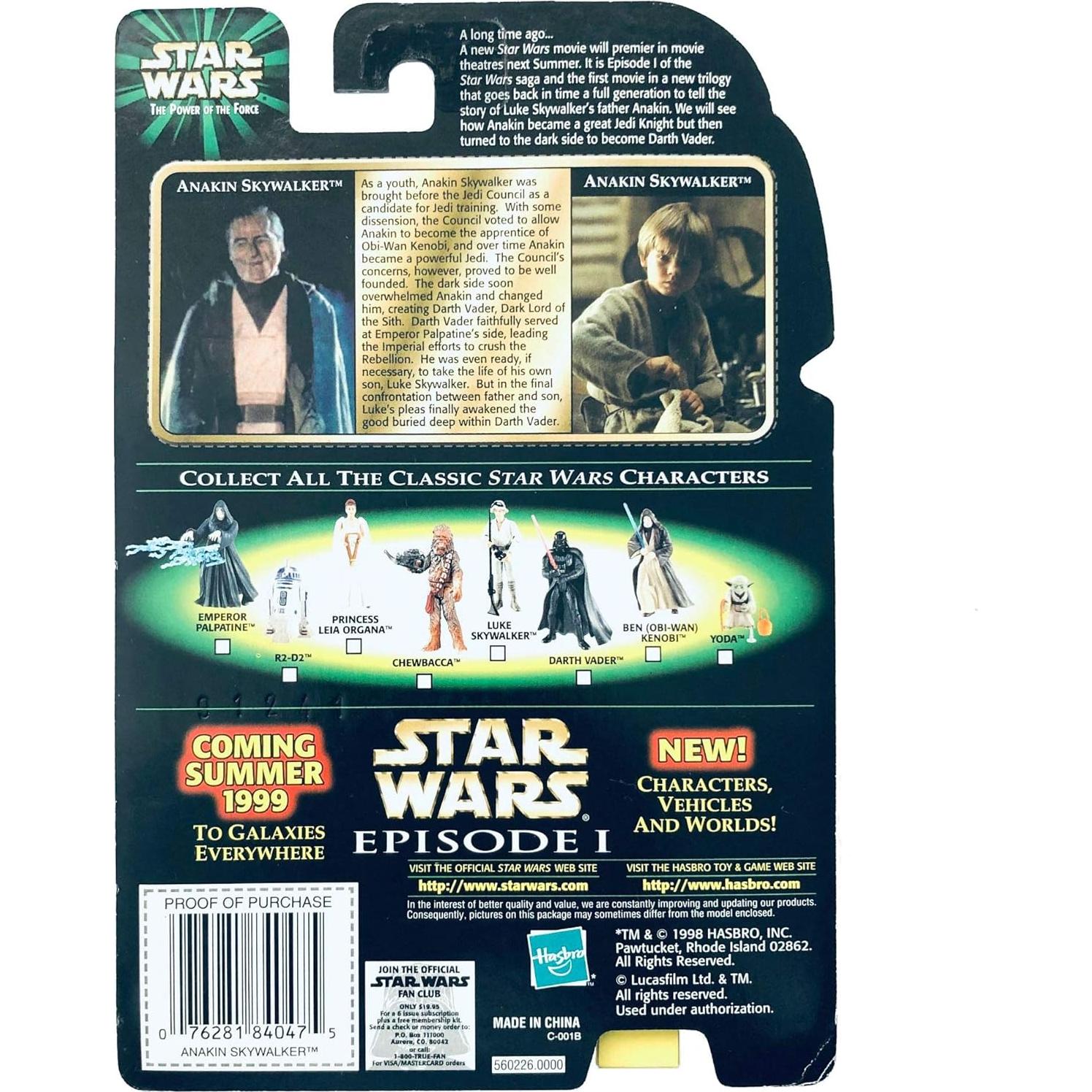 Figura de acción Star Wars Anakin Skywalker Hasbro 1998